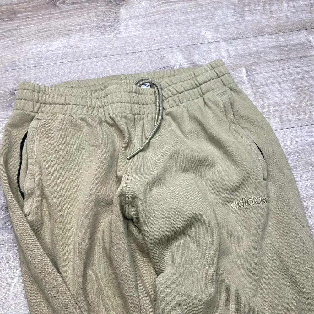 Adidas Sweatpants Mens L Olive Green Graphic Trefoil Joggers Casual Streetwear